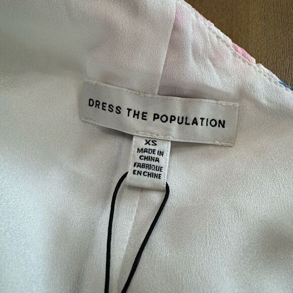 Dress The Population Gabriella Lace One-Shoulder Broderie Anglaise Dress XS - Picture 10 of 14